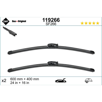 Kuva Pyyhkijänsulka Swf 119266 Edessä Flatblade pyyhinsulka (rungoton) DACIA: JOGGER