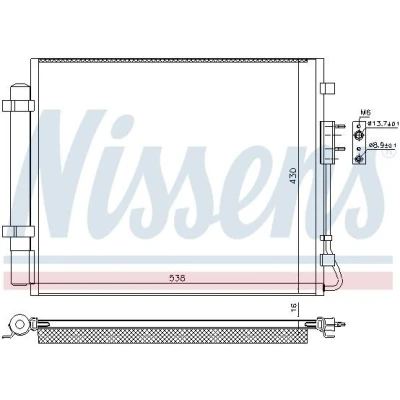 Kuva NISSENS 940821 Ilmastoinnin Lauhdutin Vedenerottimella Alumiini 538 R 134a KIA: SORENTO 3