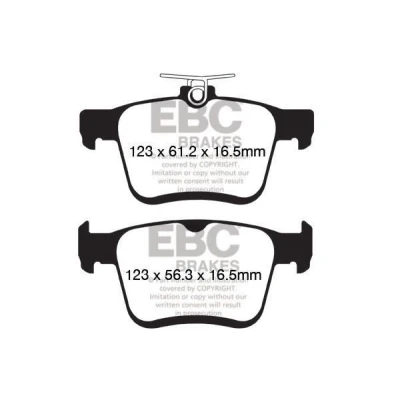 Kuva EBC Brakes DP42153R Jarrupalat Taka akseli VOLKSWAGEN: Passat B7 Variant, B8 Golf 7, AUDI: A3 Sportback, Hatchback