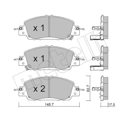 Kuva METELLI 22 1362 0 Jarrupalat akustisella kulumavaroittimella