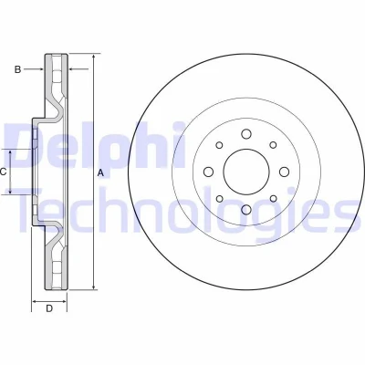 Kuva DELPHI BG4566C Jarrulevyt 305 28 4 Tuuletettu pinnoitettu käsittelemätön ilman pyöränlaakeria, ABS sensorirengasta LANCIA: DELTA 3