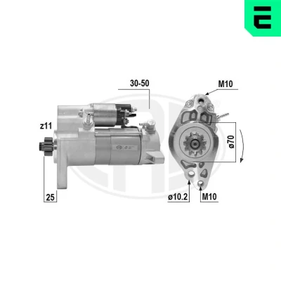 Kuva ERA 221087A Starttimoottori 12V 1,9kW 11 30,50 70mm