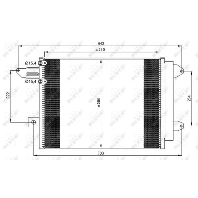 Kuva NRF Easy Fit 350070 Ilmastoinnin Lauhdutin Vedenerottimella, Tiivisterenkaalla 15,3 Alumiini 515 AUDI: TT Roadster, A3 Sportback