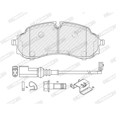 Kuva FERODO FVR5539 Jarrupalat Sis. kulumisenilmaisimen FORD: Transit Mk7 Van