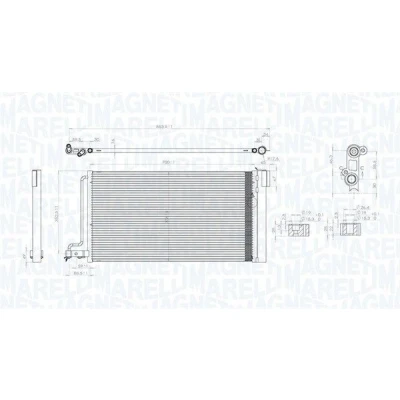 Kuva MAGNETI MARELLI 350203796000 Ilmastoinnin Lauhdutin Vedenerottimella 700x381x16 381 700 16 FORD: FOCUS 3 Turnier, C Max 2,