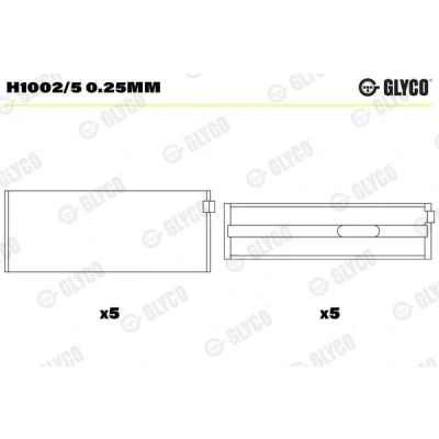 Kuva GLYCO H1002/5 0.25mm Kampiakselin Laakeri MERCEDES BENZ: C sarja Sedan, Sprinter 3.5 T Van, modell