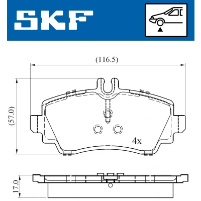 Kuva SKF VKBP 80220 Jarrupalat Kulumisenilmaisemelle