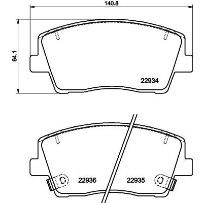 Kuva HELLA 8DB 355 040 111 Jarrupalat akustisella kulumavaroittimella Tarvikkeilla KIA: Stinger Hatchback