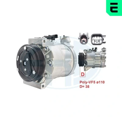 Kuva ERA 670090 Ilmastoinnin Kompressori PAG 46 R134a VOLVO: V70 3, XC60 I, 2, FORD: MONDEO 4 Turnier,