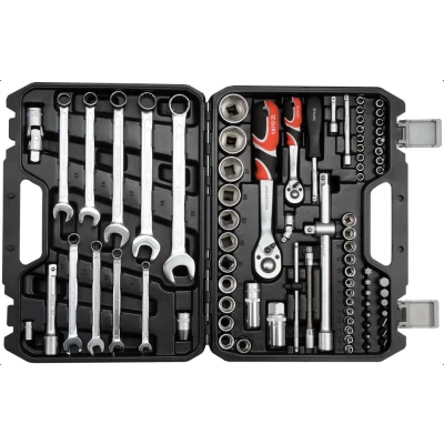 Kuva YATO YT 12691 Hylsyavainsarja 82 Torx, Ristipää (PH), Pozidriv (PZ), Ura kanta, Kuusikulma Kromi molybdeeniteräs 1/2, 3/8