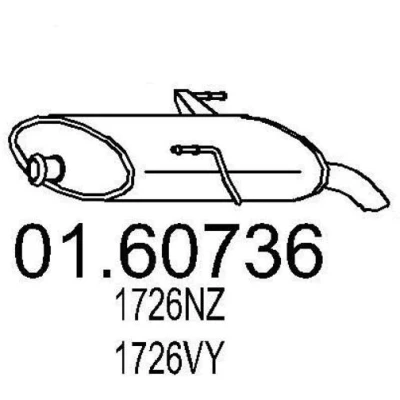 Kuva MTS 01.60736 Takaäänenvaimennin 615 PEUGEOT: 206 SW