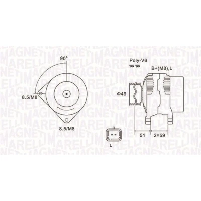 Kuva MAGNETI MARELLI 063731881010 Laturi 14V 120A RENAULT: MEGANE 3 Grandtour, 2 Kombi, CLIO 2, NISSAN: MICRA