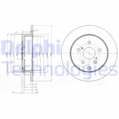 Kuva DELPHI BG4051 Jarrulevyt 290 10 5 täysi rasvattu käsittelemätön ilman pyöränlaakeria, ABS sensorirengasta TOYOTA: Corolla Verso