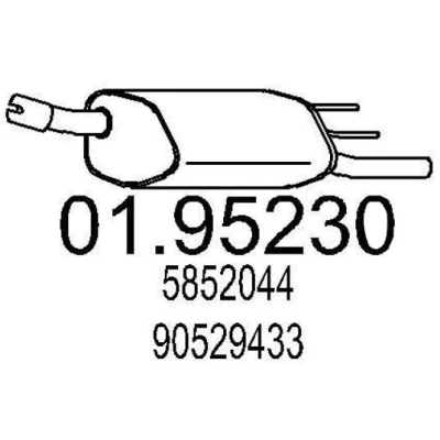 Kuva MTS 01.95230 Takaäänenvaimennin 760 OPEL: Corsa B Hatchback