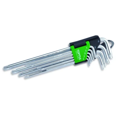 Kuva TORX kuusiokoloavainsarja TOPTUL 9Stk T10 T15 T20 T25 T27 T40 T45 T50 extra lang