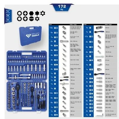 Kuva KS TOOLS BT023172 Hylsyavainsarja 172 1/4, 3/8, 1/2