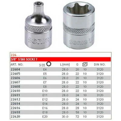 Kuva Hylsyavain 3/8&quot; E TORX SONIC 22604SON