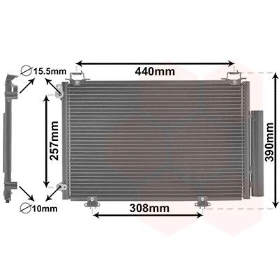 Kuva VAN WEZEL 53005267 Ilmastoinnin Lauhdutin Vedenerottimella Alumiini 490 TOYOTA: Yaris I Hatchback