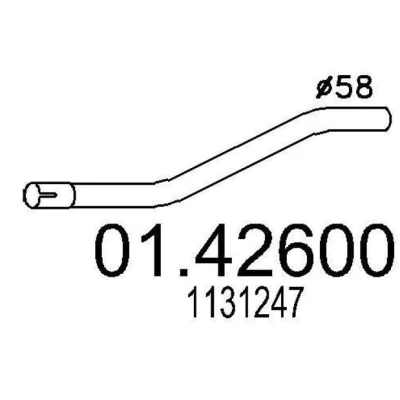Kuva MTS 01.42600 Pakoputki 655 Edessä keskiäänenvaimentajalle FORD: MONDEO 3 Kombi