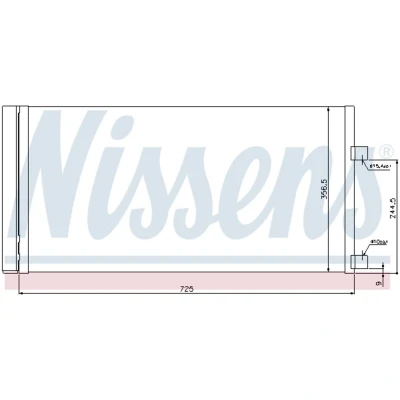 Kuva NISSENS 940034 Ilmastoinnin Lauhdutin Vedenerottimella Alumiini 725 R 134a