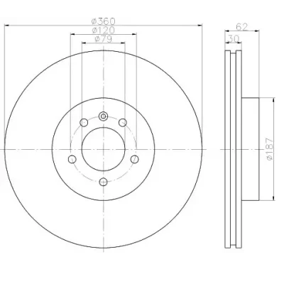 Kuva VAICO Jarrulevy LAND ROVER: Range Rover Sport, Discovery 4, 5 Etuakseli 30mm aukko 120mm Tuuletettu V48 80009 SDB000621,SDB000622