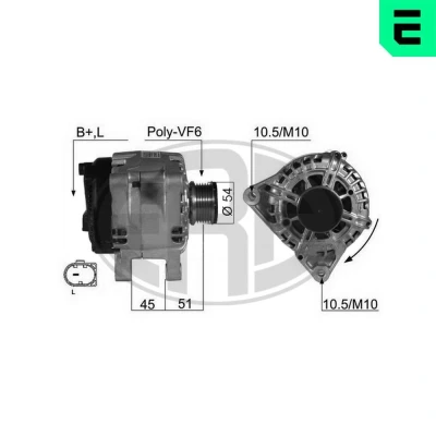 Kuva ERA 210436A Laturi 14V 120A FORD: FIESTA 6, 6 Van