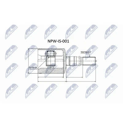 Kuva NTY NPW IS 001 Vetonivel Etuakseli, oikea NBR (nitriili butadi kumi)