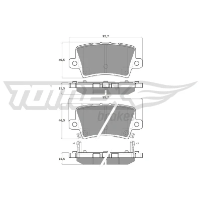 Kuva TOMEX brakes TX 14 53 Jarrupalat Taka akseli akustisella kulumavaroittimella HONDA: CIVIC 8 Hatchback,