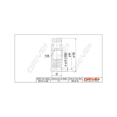Kuva Dr!ve+ DP2110.10.1659 Vetonivel kannella NBR (nitriili butadi kumi) VOLKSWAGEN: Tiguan I, Golf 6, 5, SKODA: Octavia 2 Combi, Yeti