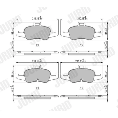 Kuva JURID 573786J Jarrupalat Kulumisenilmaisemelle AUDI: TT Coupe