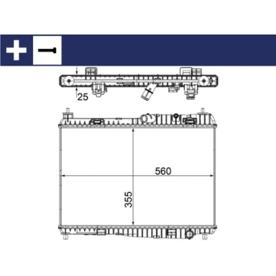 Kuva MAHLE ORIGINAL CR 1135 000S Jäähdytin ajoneuvoille ilmastointilaitteella tai ilman 350 563 23 Ruuvilla Jäähdytysrivat mekaan. kiinnitetyt