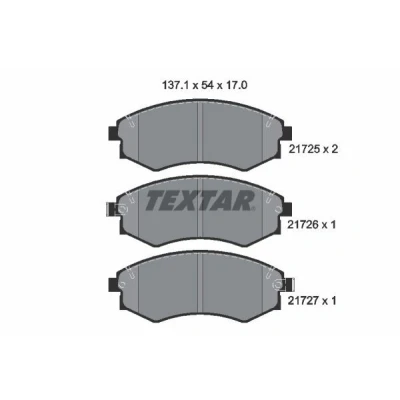 Kuva TEXTAR 2172501 Jarrupalat akustisella kulumavaroittimella HYUNDAI: Elantra III Hatchback, COUPE, Sedan, KIA: Magentis I