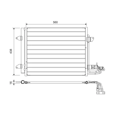 Kuva VALEO 817806 Ilmastoinnin Lauhdutin Vedenerottimella Alumiini 441 R 134a VOLKSWAGEN: Caddy 3