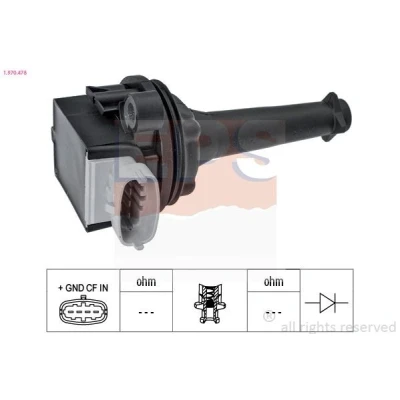 Kuva EPS 1.970.478 Sytytyspuola COIL ON PLUG VOLVO: V50, V70 2, 3, FORD: MONDEO 4 Turnier, Focus S Max Mk1