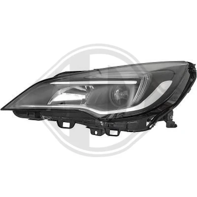 Kuva DIEDERICHS 1808081 Ajovaloumpio Vasen H7/H1 Valokorkeussäätimen moottorilla, ilman polttimoita OPEL: Astra K Sports Tourer