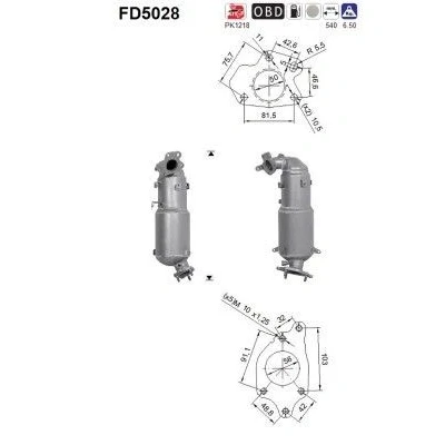 Kuva AS FD5028 Hiukkassuodatin Euro 5 Kordieriitti