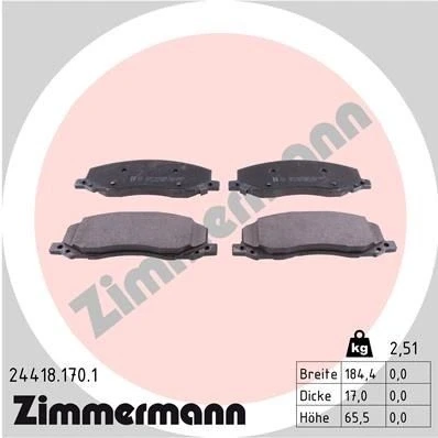 Kuva ZIMMERMANN 24418.170.1 Jarrupalat akustisella kulumavaroittimella Valokuva vastaa toimituslaajuutta OPEL: Insignia A Sports Tourer
