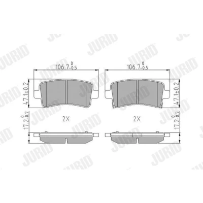 Kuva JURID 573313J Jarrupalat akustisella kulumavaroittimella Ilman tarvikkeita OPEL: Insignia A Sports Tourer, Hatchback, Sedan