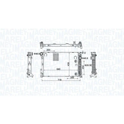 Kuva MAGNETI MARELLI 350213159800 Jäähdytin 640 438 32 Jäähdytysrivat juotetut MERCEDES BENZ: E sarja Sedan, C T modell, GLK