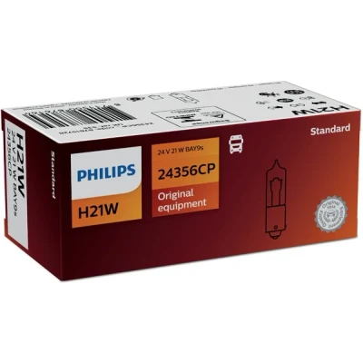 Kuva Halogeenilamppu PHILIPS H21W BAY9s, Edessä, Asennus sivulle CADILLAC, BMW, MASERATI, ROVER, HONDA, DACIA, LAND MORRIS, JEEP, VOLVO, SUBARU, S