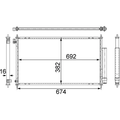 Kuva MAHLE ORIGINAL AC 467 001S Ilmastoinnin Lauhdutin Vedenerottimella 656 HONDA: Accord 7 Limousine