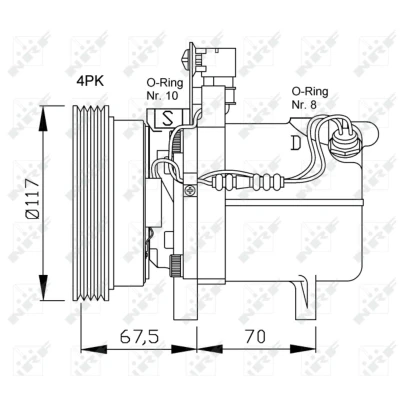 Kuva NRF 32055 Ilmastoinnin Kompressori SS96D1 12 PAG 100 R 134a kompressoriöljyllä BMW: 3 Sedan