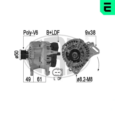 Kuva Laturi AUDI, SEAT, SKODA, VW OE 036 903 024 E, M