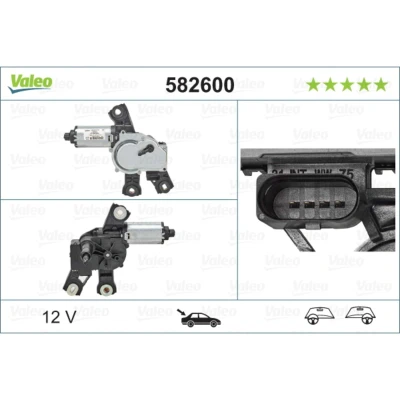 Kuva VALEO 582600 Tuulilasin Pyyhkimen Moottori 12 Takana Oikean /vasemmanpuolinen ohjaus VOLKSWAGEN: Passat B7 Variant