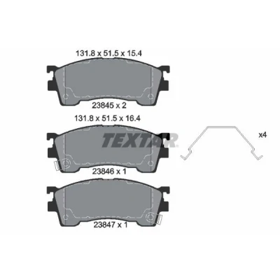 Kuva TEXTAR 2384504 Jarrupalat akustisella kulumavaroittimella Tarvikkeilla MAZDA: 626 V Hatchback, Sedan, 323 F 6