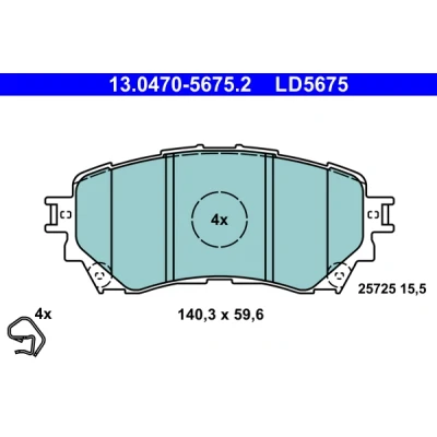 Kuva ATE 13.0470 5675.2 Jarrupalat akustisella kulumavaroittimella MAZDA: 6 Farmari, Sedan