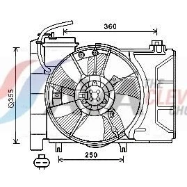 Kuva AVA COOLING SYSTEMS TO7647 Jäähdyttimen Tuuletin 355mm 12V Jäähdytystuulettimen kehällä, Ilman vastusta ohjainlaitetta
