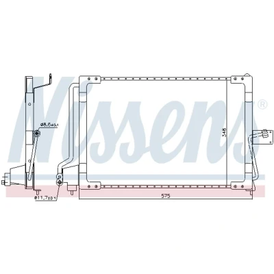 Kuva NISSENS 94117 Ilmastoinnin Lauhdutin ilman vedenerotinta Alumiini 575 R 134a