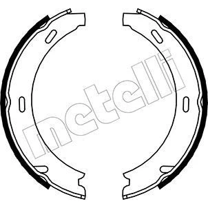 Kuva Jarrukenkäsarja, seisontajarru, Taka akseli CHRYSLER, MERCEDES BENZ, PORSCHE, SSANGYONG OE 05096552AA, 05143676AA, 124 420 02 20
