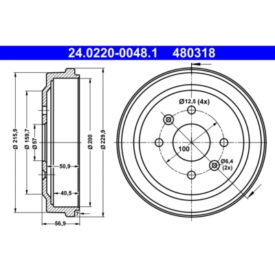 Kuva ATE 24.0220 0048.1 Jarrurumpu 230 CHEVROLET: Aveo / Kalos Hatchback, Spark, Sedan